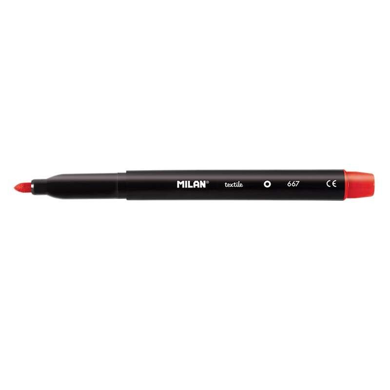 Confezione da 6 pennarelli per tessuti Milan. punta rotonda da 4 mm. colori assortiti