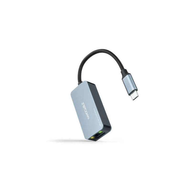 Convertitore Nanocable  USB-C 3.2 GEN1 Ethernet 2.5G 15cm - Colore grigio