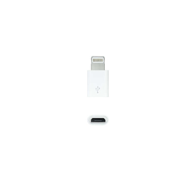 Adattatore Nanocable  da Lightning a Micro USB - Lightning/M-Micro B/H - Bianco