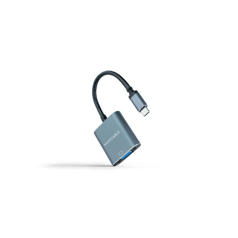 Convertitore Nanocable  da USB-C a VGA - Alluminio - 10 cm - Colore grigio