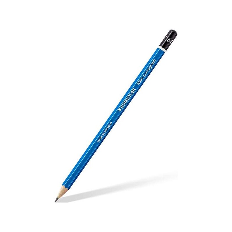 Staedtler Mars Lumograph 100 Matita esagonale in grafite - Piombo 4H - Resistenza alla rottura - Legno proveniente da foreste so