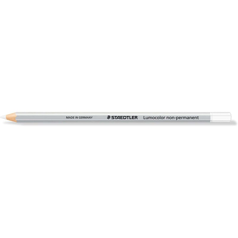 Staedtler Lumocolor 108 Matita colorata esagonale - Speciale per superfici lisce - Marcatura opaca - Colore bianco