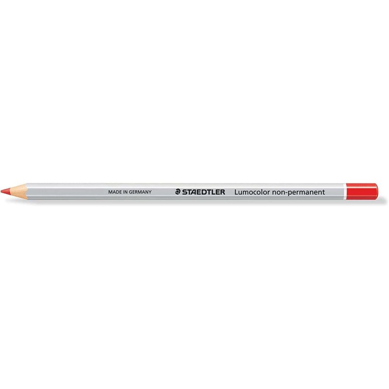 Staedtler Lumocolor 108 Matita colorata esagonale - Speciale per superfici lisce - Marcatura opaca - Colore rosso
