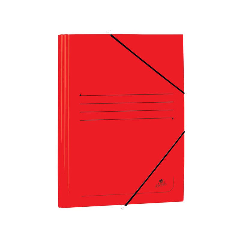 Cartella Mariola in Cartoncino Patinato con Alette Folio 500gr/m2 - Misure 34x25x1cm - Chiusura con Gomma Elastica - Colore Ross