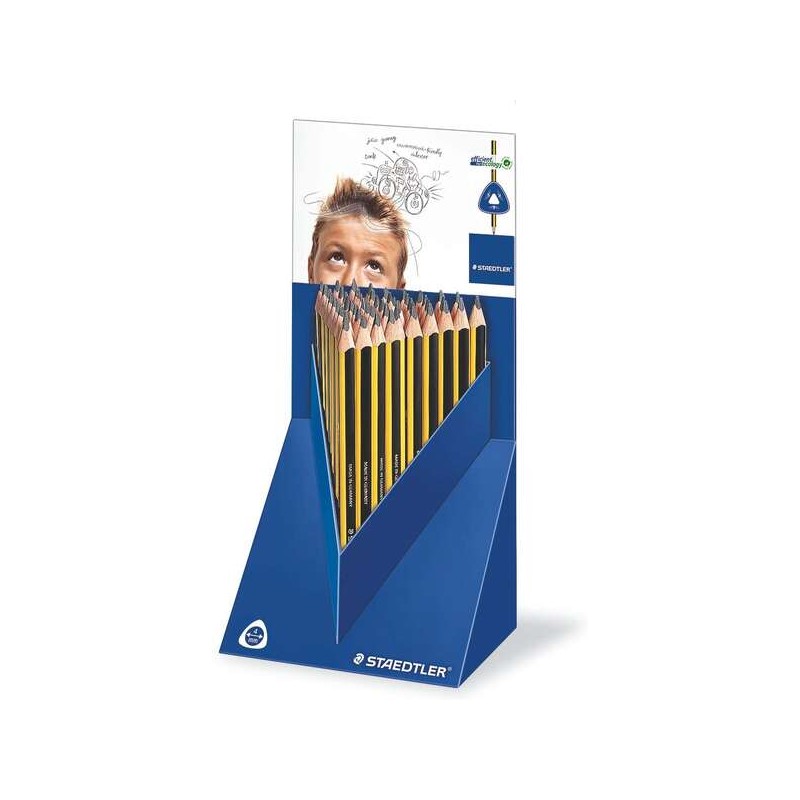 Staedtler Jumbo Noris 119 Display con 48 matite triangolari in grafite - Mina HB - Resistenza alla rottura