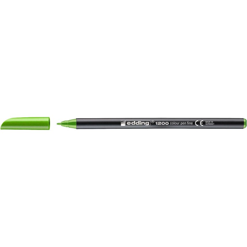Pennarello Edding 1200 - Punta rotonda - Tratto 1 mm - Inchiostro a base acqua - Colore verde chiaro