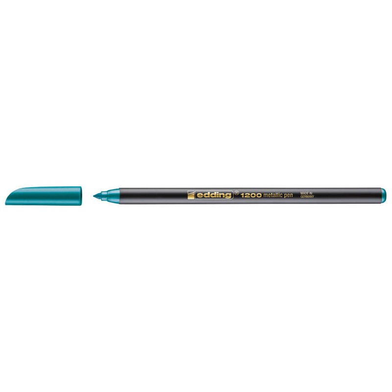 Pennarello Edding 1200 - Punta Rotonda - Tratto 1 mm - Inchiostro a base acqua - Colore verde metallizzato