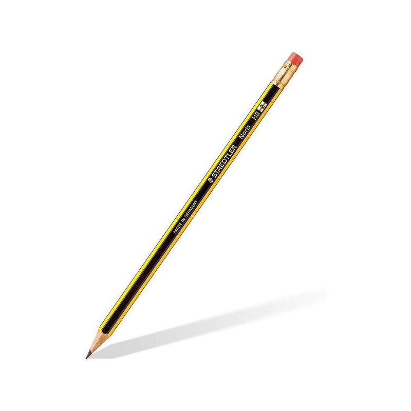 Staedtler Noris 122 Matita esagonale in grafite con gomma - Mina HB - Resistenza alla rottura - Senza PVC o lattice