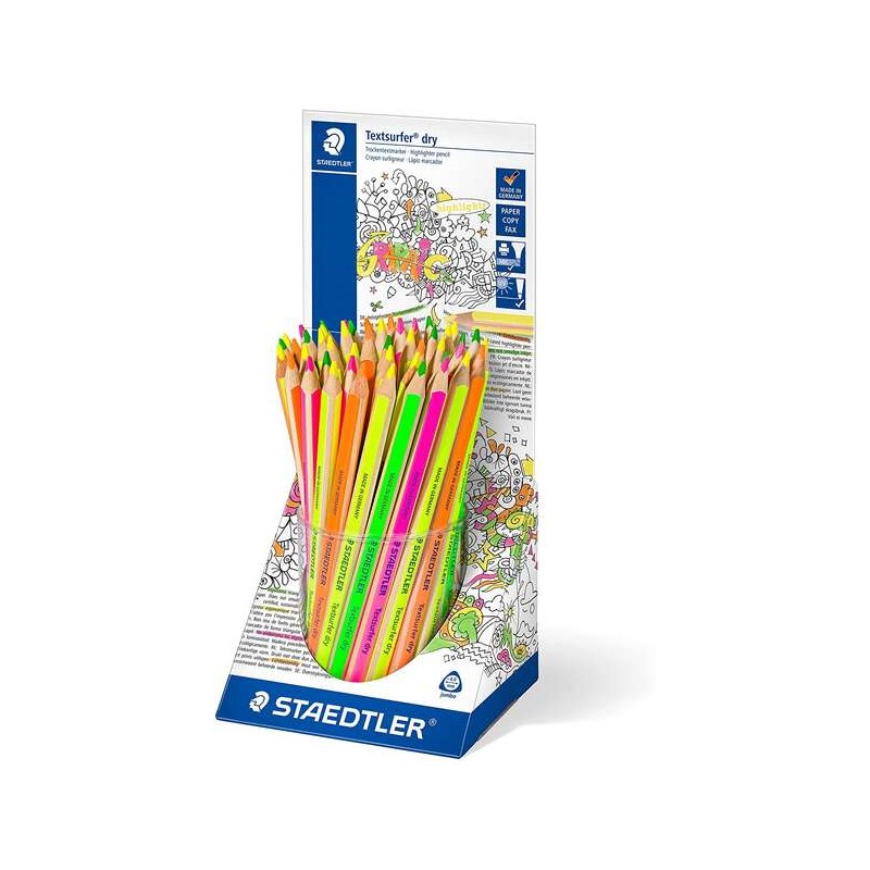 Staedtler Textsurfer Dry 128 64 Display da 48 pennarelli colorati - Design ergonomico - Colori assortiti