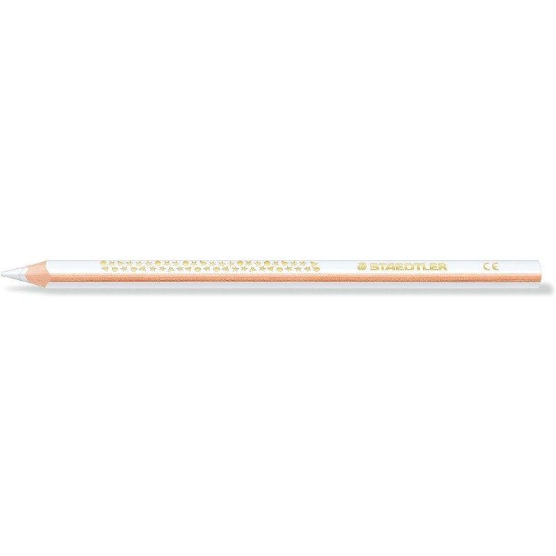 Matita colorata triangolare Staedtler Jumbo Noris 128 - Mina da 4 mm - Resistenza alla rottura - Design ergonomico - Colore bian