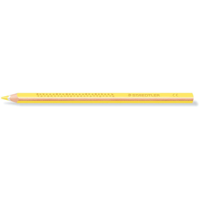 Matita colorata triangolare Staedtler Jumbo Noris 128 - Mina da 4 mm - Resistenza alla rottura - Design ergonomico - Colore gial