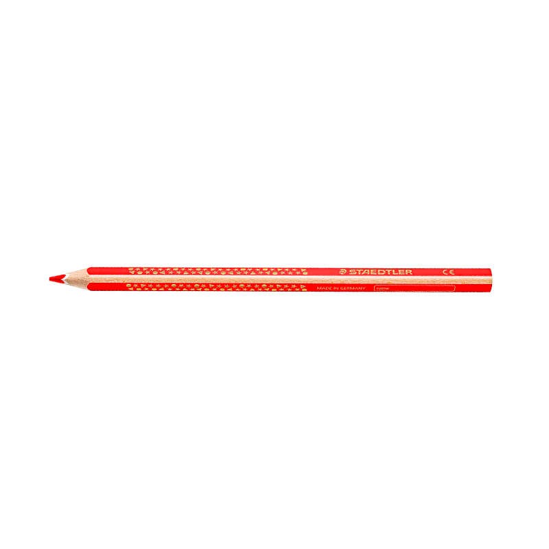 Matita colorata triangolare Staedtler Jumbo Noris 128 - Mina da 4 mm - Resistenza alla rottura - Design ergonomico - Colore ross