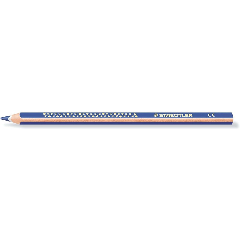 Matita colorata triangolare Staedtler Jumbo Noris 128 - Mina da 4 mm - Resistenza alla rottura - Design ergonomico - Colore blu