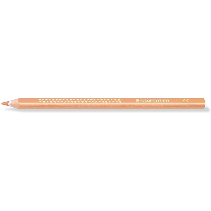 Matita colorata triangolare Staedtler Jumbo Noris 128 - Mina da 4 mm - Resistenza alla rottura - Design ergonomico - Colore beig