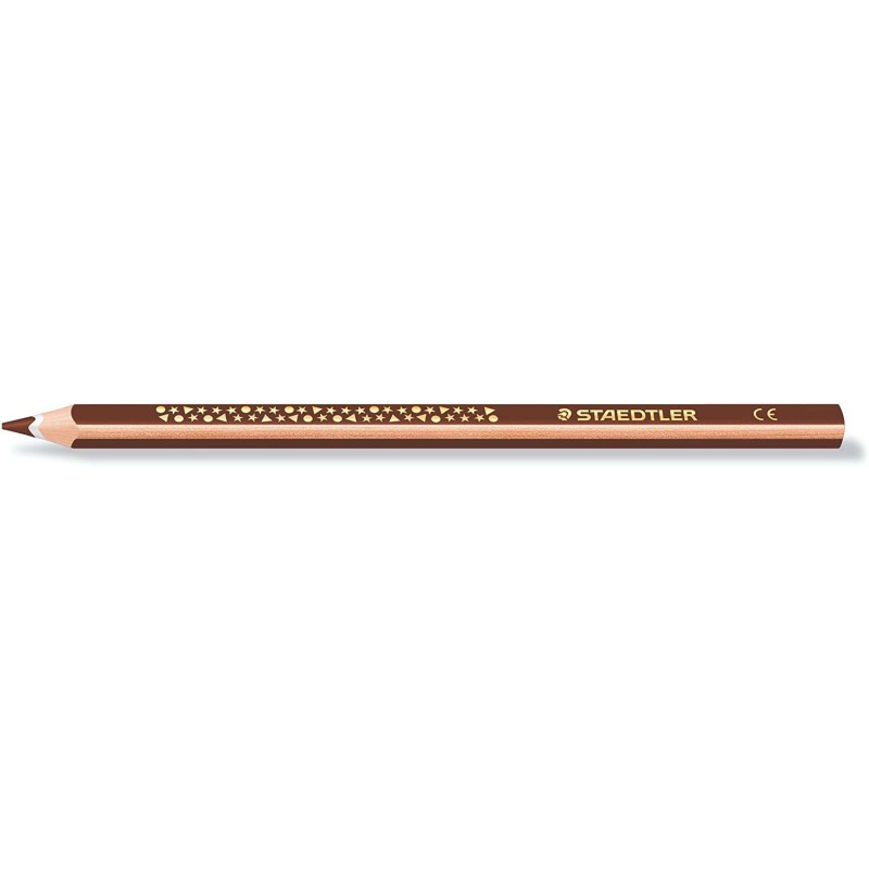 Matita colorata triangolare Staedtler Jumbo Noris 128 - Mina da 4 mm - Resistenza alla rottura - Design ergonomico - Colore marr