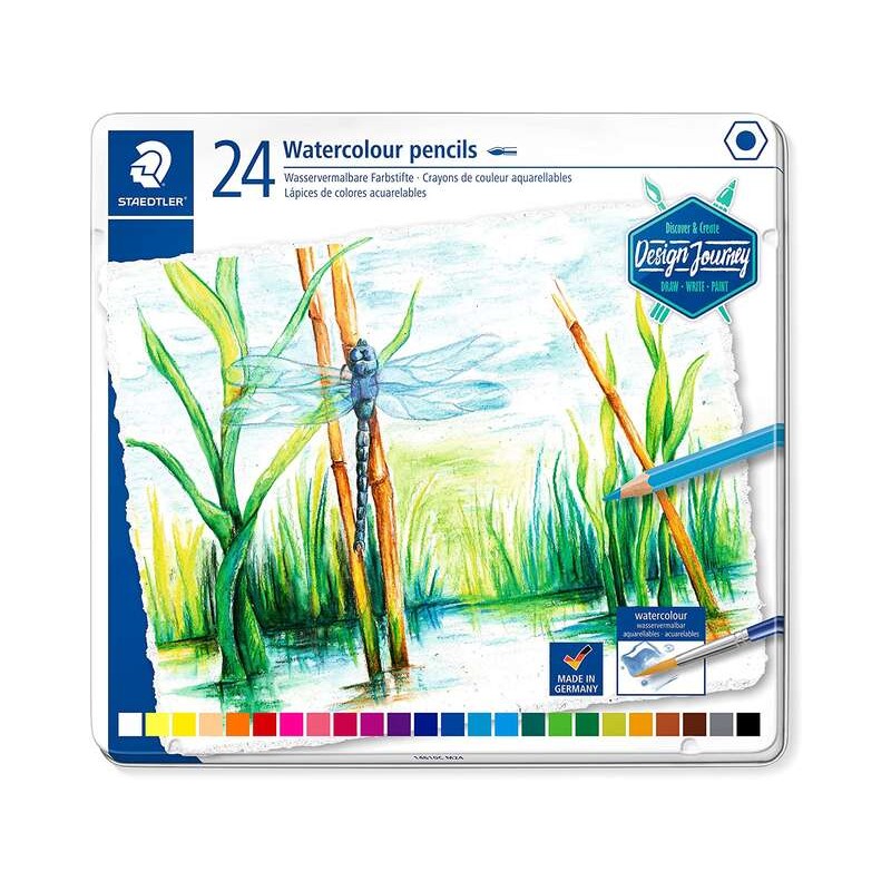 Staedtler 146 10C Confezione da 24 matite colorate acquerello - Resistenti alla rottura - Colori assortiti