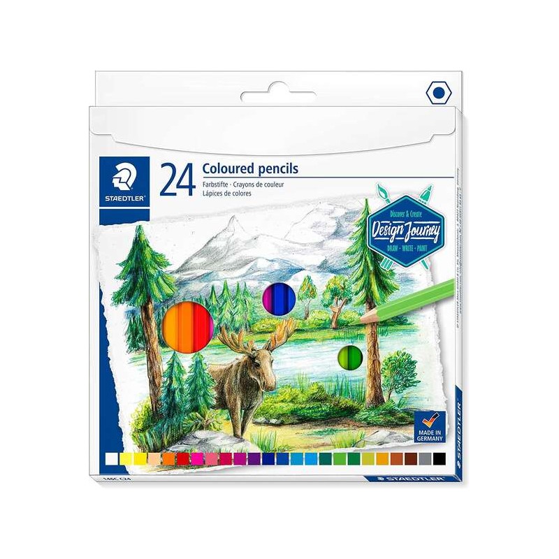 Staedtler 146C Confezione da 24 matite colorate - Mina morbida - Colori assortiti