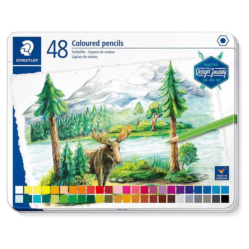Staedtler 146C Confezione da 48 matite colorate - Mina morbida - Colori assortiti