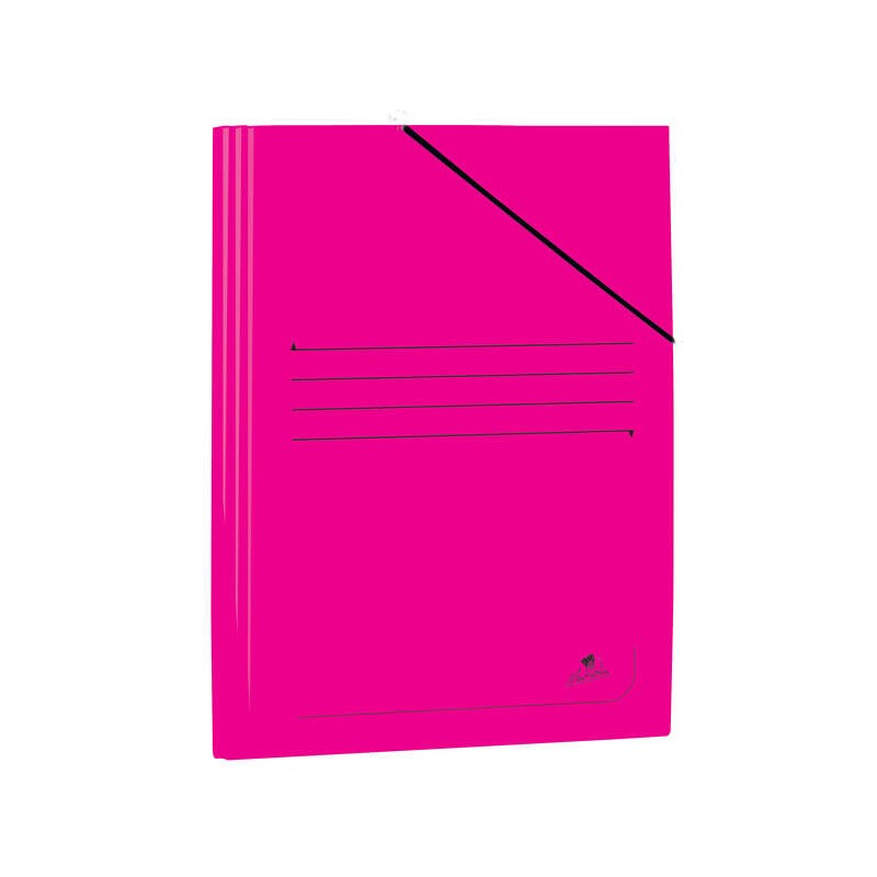 Cartella Mariola Folio in Cartoncino Laminato 500gr/m2 - Misure 34x25cm - Chiusura con Gomma Elastica - Colore Fucsia