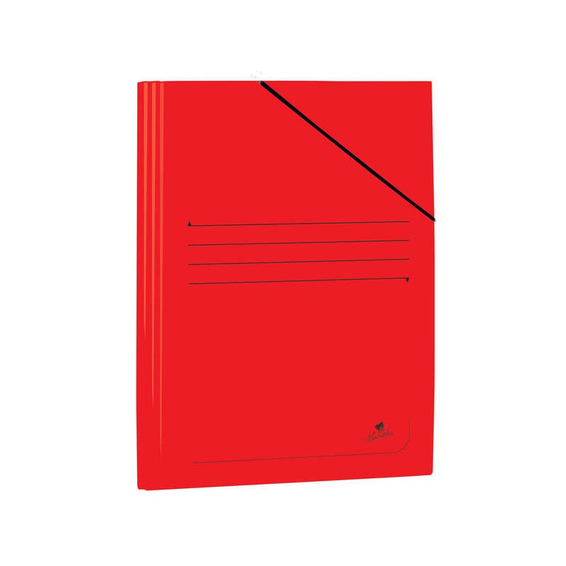 Cartella Mariola Folio in Cartoncino Laminato 500gr/m2 - Misure 34x25cm - Chiusura con Gomma Elastica - Colore Rosso