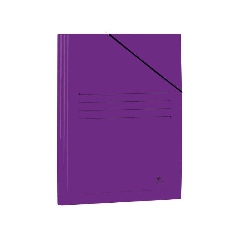 Cartella Mariola Folio in Cartoncino Laminato 500gr/m2 - Misure 34x25cm - Chiusura con Gomma Elastica - Colore Viola