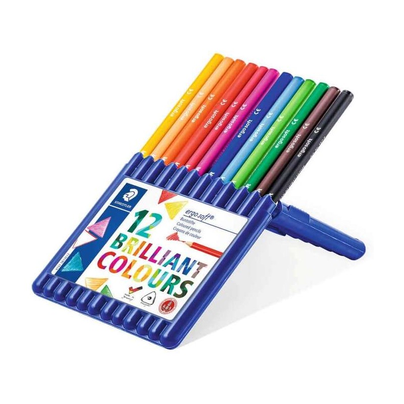 Staedtler Ergosoft 157 Confezione da 12 matite colorate - Design ergonomico - Colori assortiti