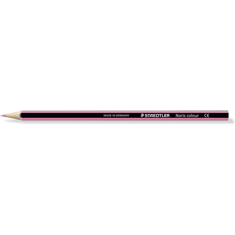 Matita colorata esagonale Staedtler Noris Color 185 - Resistenza alla rottura - Materiale Wopex - Colore rosa