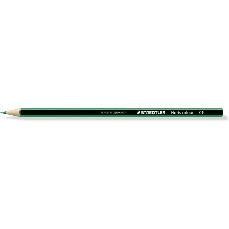 Matita colorata esagonale Staedtler Noris Color 185 - Resistenza alla rottura - Materiale Wopex - Colore verde