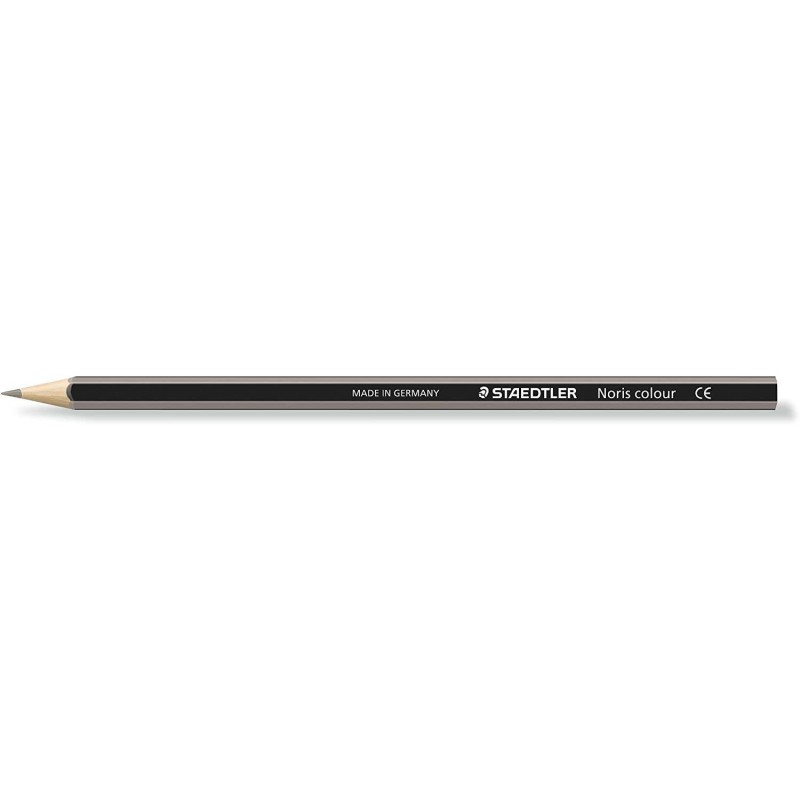 Matita colorata esagonale Staedtler Noris Color 185 - Resistenza alla rottura - Materiale Wopex - Colore grigio chiaro
