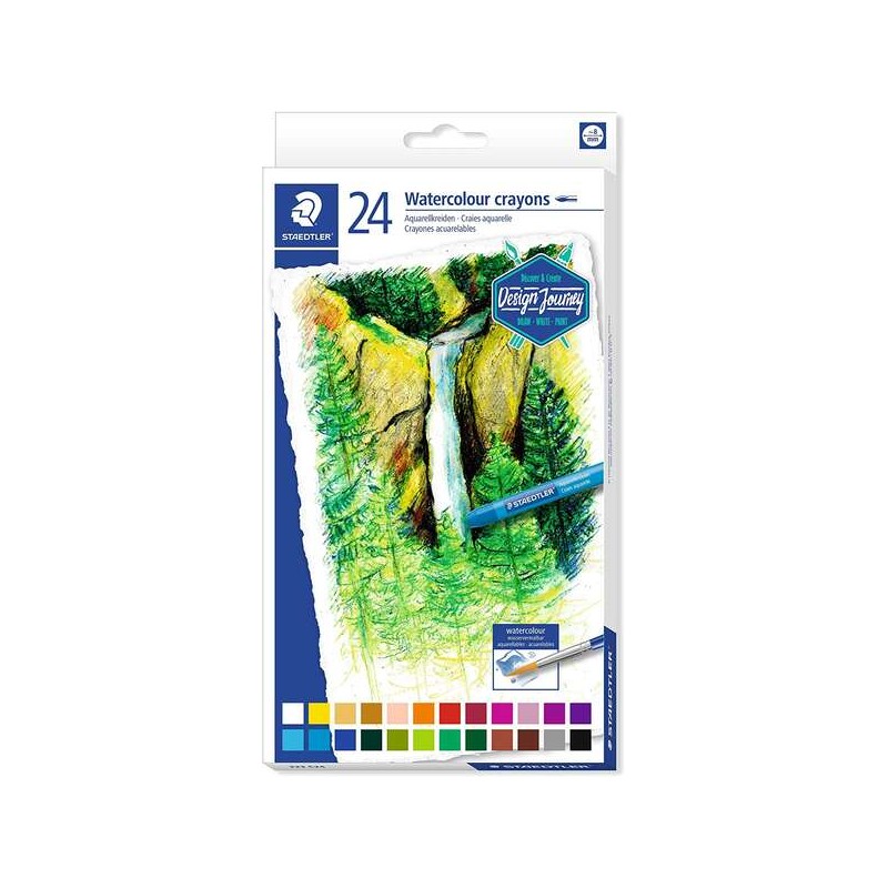 Staedtler Pastelli Acquerello 223 Confezione da 24 Matite a Cera - Facili da Miscelare - Estremamente Opachi - Colori Assortiti