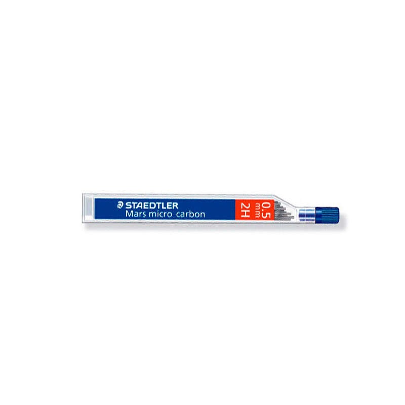 Tubo Staedtler Mars Micro Carbon 250 da 12 mine in grafite - Durezza 2H - Corsa 0.5 mm - Alta resistenza
