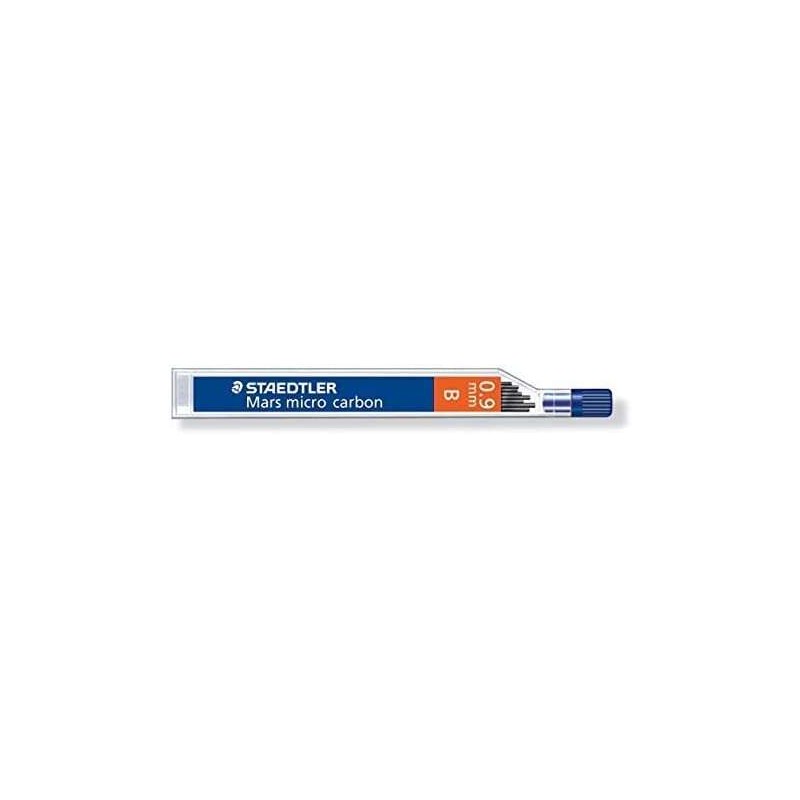 Staedtler Mars Micro Carbon 250 Tubo da 12 Mine in Grafite - Durezza B - Corsa 0.9 mm - Alta Resistenza