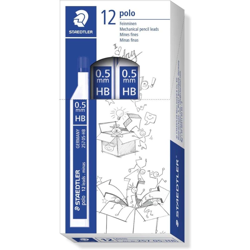 Tubo Staedtler Polo 257 con conduttori in grafite - Graduazione HB - Corsa 0.5 mm