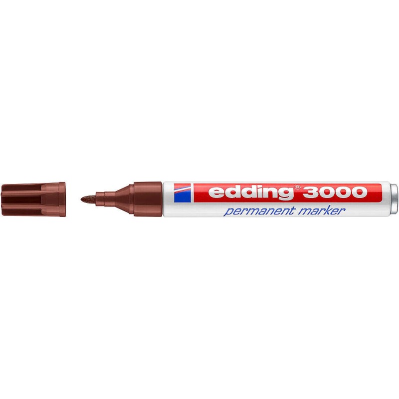 Pennarello indelebile Edding 3000 - Punta tonda da 1.5 mm - Linea tra 1.5 e 3 mm - Ricaricabile - Asciugatura rapida - Colore ma