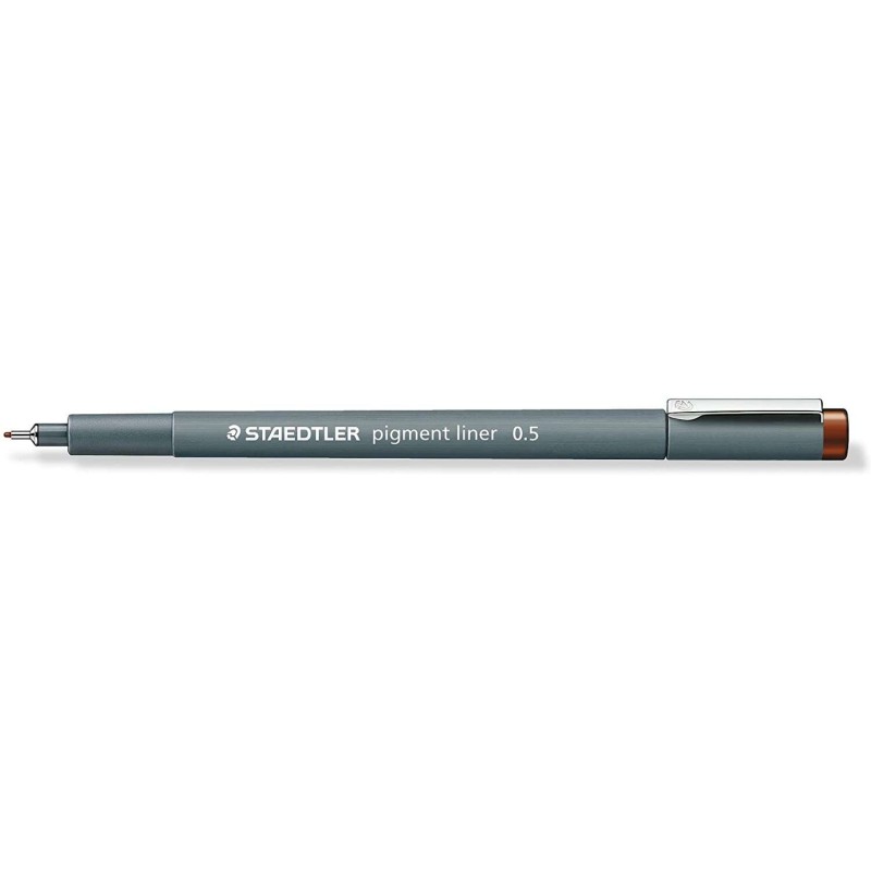 Staedtler Pigment Liner 308 Pennarello calibrato - Tratto 0.5 mm - Asciugatura rapida - Colore marrone