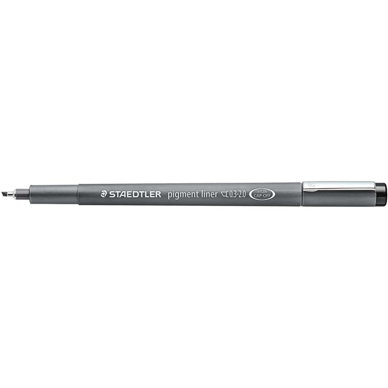 Staedtler Pigment Liner 308 Pennarello calibrato - Tratto 0.3 - 2 mm - Asciugatura rapida - Colore nero