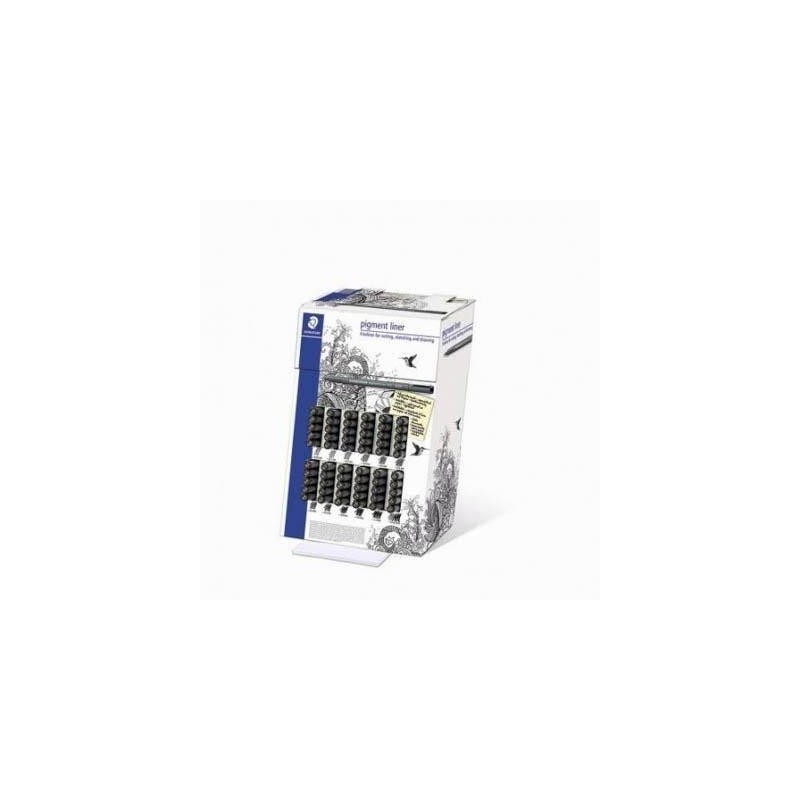 Staedtler Pigment Liner 308 Display da 60 pennarelli calibrati - Varie larghezze di tratto - Asciugatura rapida - Colore nero