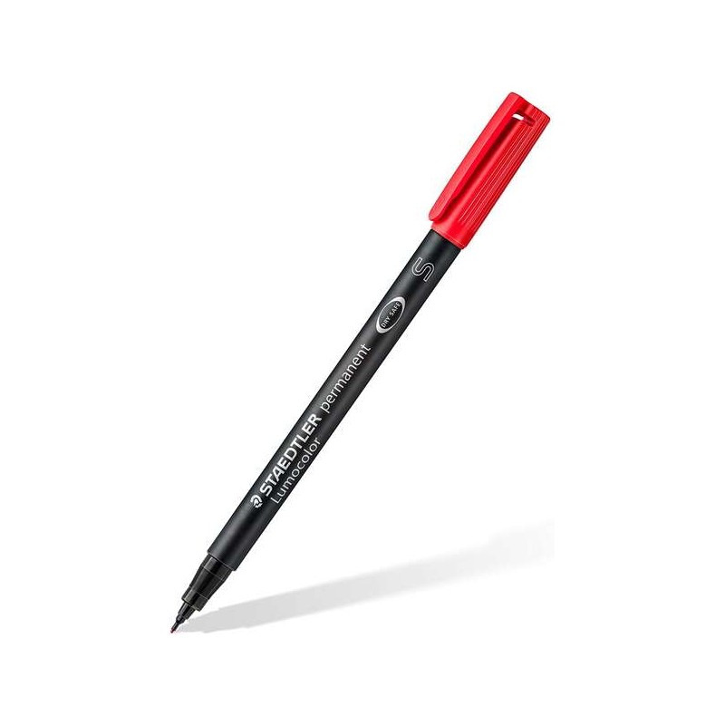 Staedtler Lumocolor Permanent 313 Pennarello indelebile punta fine - Tratto 0.4 mm circa - Asciugatura rapida - Colore rosso