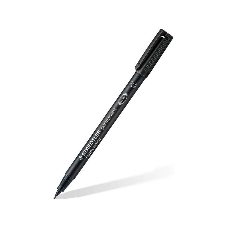 Staedtler Lumocolor Permanent 313 Pennarello indelebile a punta fine - Tratto 0.4 mm - Asciugatura rapida - Colore nero