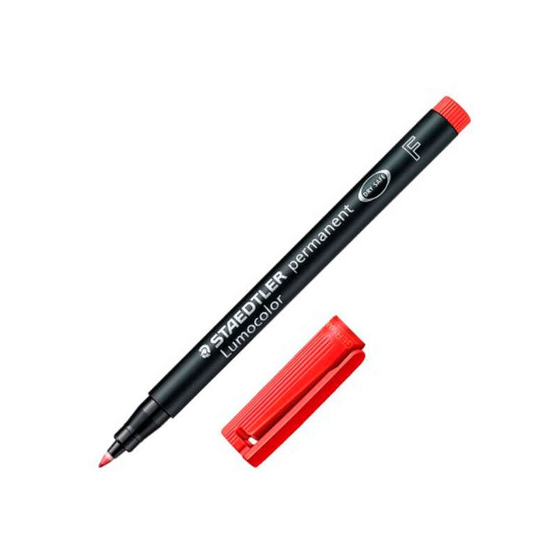 Pennarello indelebile Staedtler Lumocolor 318 - Punta tonda fine - Tratto da 0.6 mm - Cappuccio con clip - Asciugatura rapida -