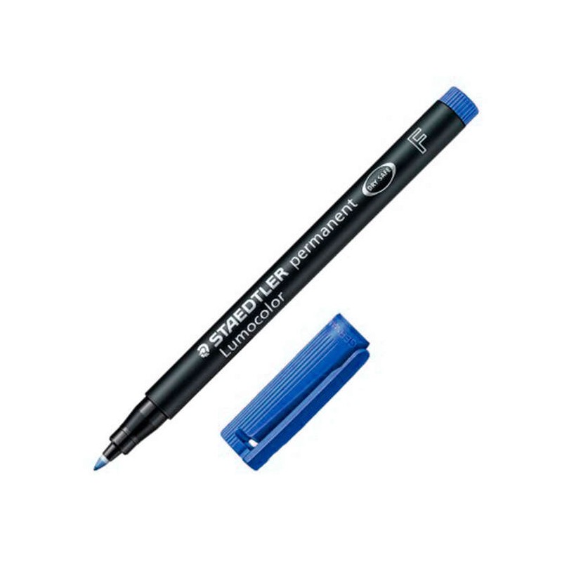 Pennarello indelebile Staedtler Lumocolor 318 - Punta tonda fine - Tratto da 0.6 mm - Cappuccio con clip - Asciugatura rapida -