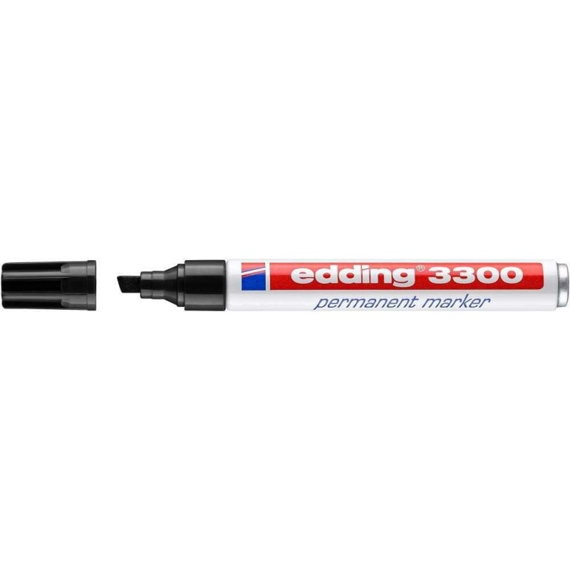 Edding 3300 Pennarello Permanente - Punta a Scalpello - Linea tra 1 e 5 mm. - Inchiostro quasi inodore - Asciugatura rapida - Co