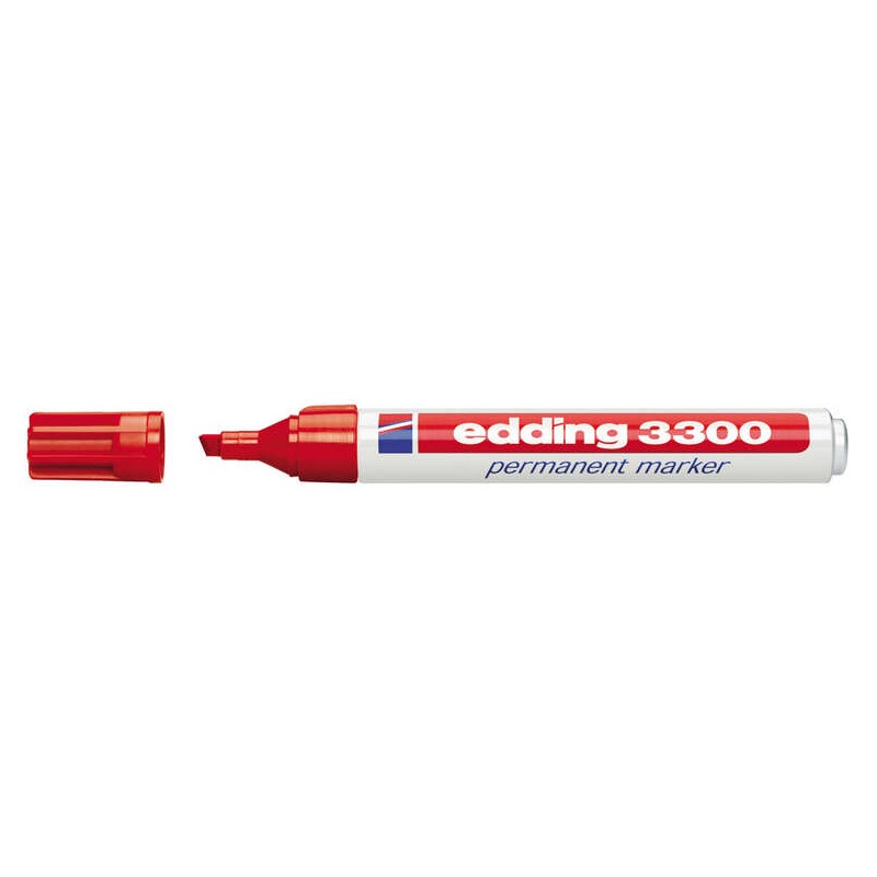 Edding 3300 Pennarello Permanente - Punta a Scalpello - Linea tra 1 e 5 mm. - Inchiostro quasi inodore - Asciugatura rapida - Co