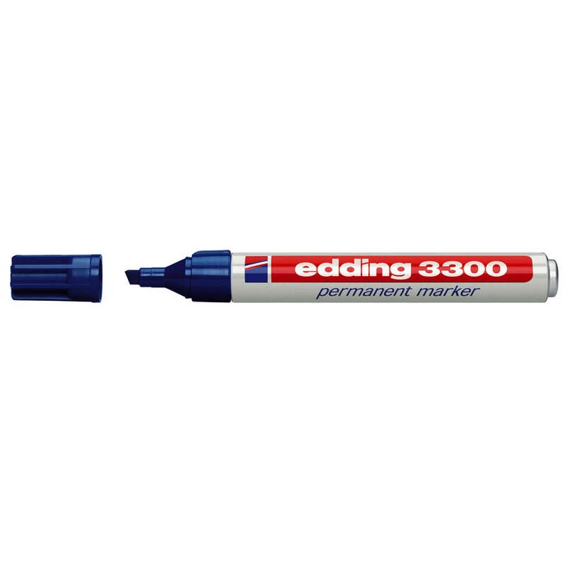 Edding 3300 Pennarello Permanente - Punta a Scalpello - Linea tra 1 e 5 mm. - Inchiostro quasi inodore - Asciugatura rapida - Co