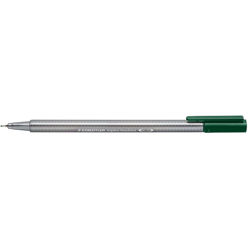 Staedtler Triplus Fineliner 334 Pennarello Punta Fine - Tratto 0.3 mm - Inchiostro a base acqua - Colore verde scuro