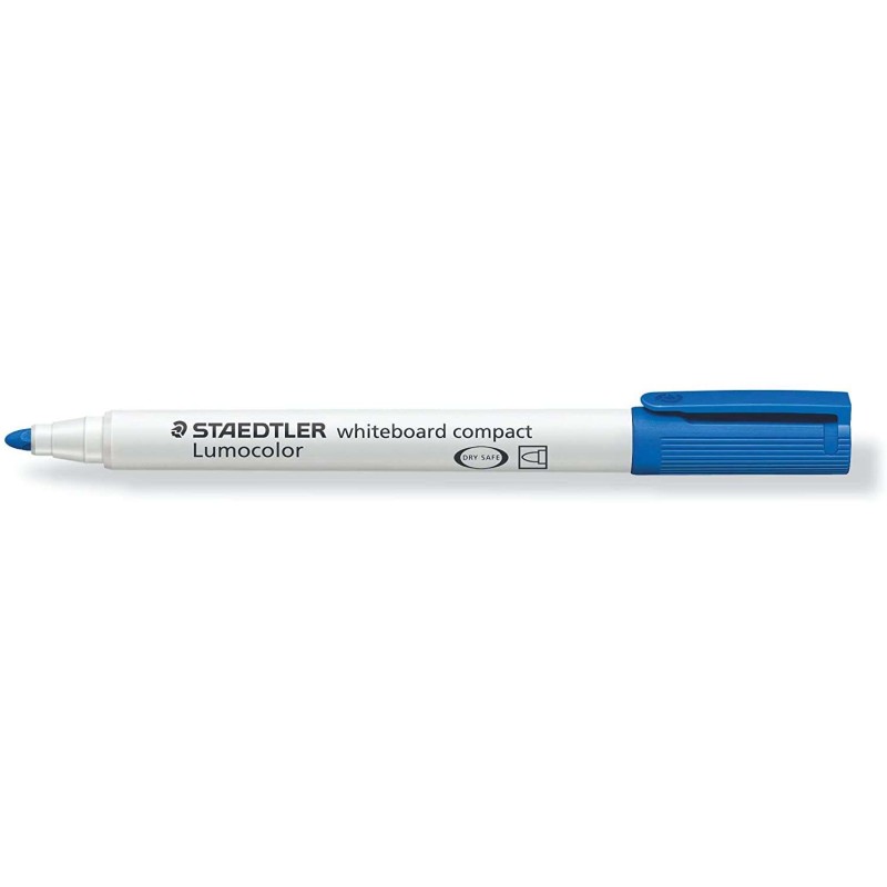 Staedtler Lumocolor 341 Pennarello per lavagna bianca - Punta a scalpello 1 - 2 mm circa - Asciugatura rapida - Colore blu