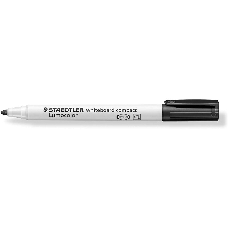 Staedtler Lumocolor 341 Pennarello per lavagna bianca - Punta a scalpello 1 - 2 mm circa - Asciugatura rapida - Colore nero