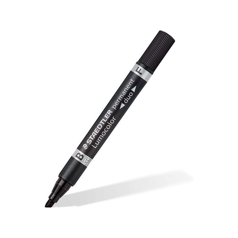 Staedtler Lumocolor 348 Pennarello permanente a doppia punta - Asciugatura rapida - Colore nero