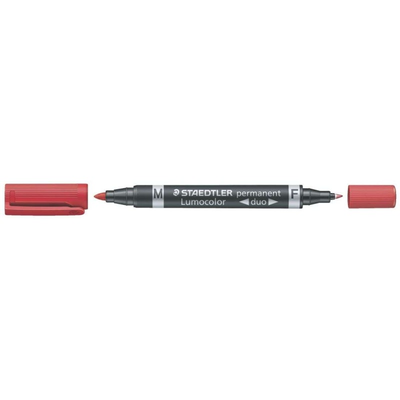 Staedtler Lumocolor 348 Pennarello permanente a doppia punta - Asciugatura rapida - Colore rosso