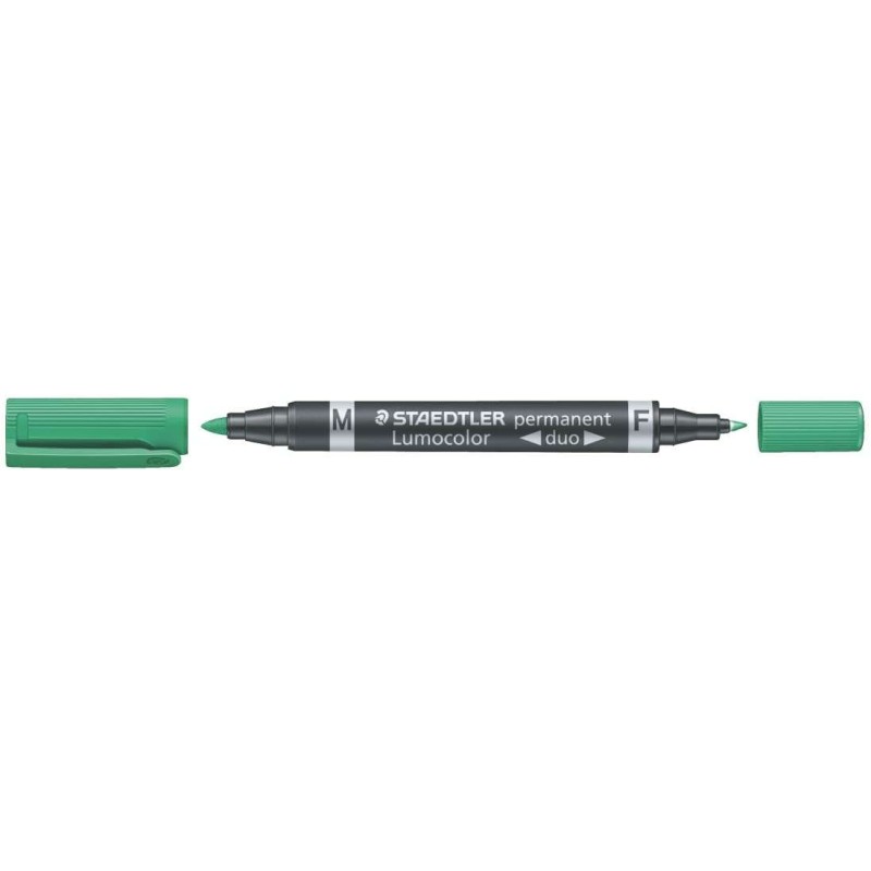 Staedtler Lumocolor 348 Pennarello permanente a doppia punta - Asciugatura rapida - Colore verde